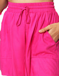 Shorts Para Mujer Bobois Moda Casuales Amplio De Jareta Con Bolsillos Y41105 Fiusha