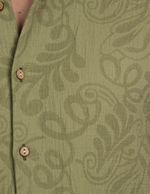 Camisas Para Hombre Tipo Lino Jacquard B51374 Olivo