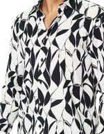 Camisas Para Hombre Manga Larga Estampado Abstracto B45517 Blanco