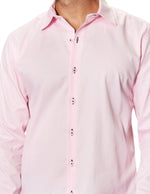 Camisas Para Hombre Manga Larga Lisa B45304 Rosa