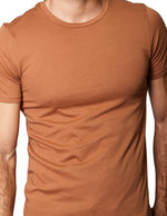 Playeras Para Hombre Cuello Redondo Basica APCR Tabaco