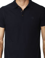 Playeras Polo Para Hombre De Manga Corta Lisa Basica Con Logo Bordado Slim Fit APOLOB Marino