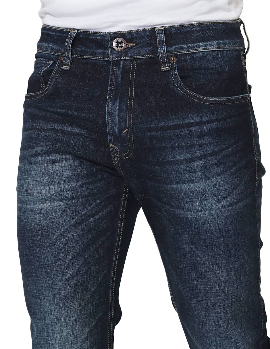 Jeans Para Hombre Mezclilla Slim Fit J41106 Azul