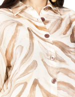 Blusas Para Mujer Camisera Tipo Lino N51131 Hueso