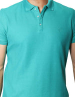 Playeras Polo Para Hombre De Manga Corta Lisa Basica Con Logo Bordado Slim Fit APOLOB Jade