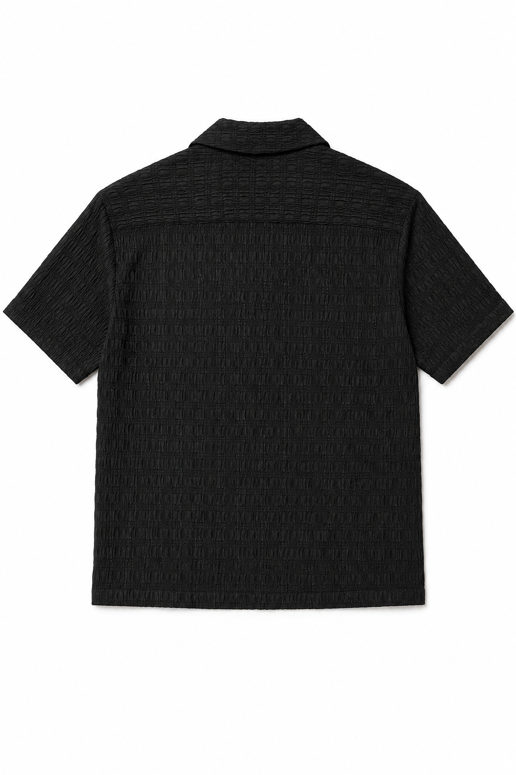 Camisa para Hombre Manga Corta Resort Jacquard Super Stretch Antiarrugas B61457 Negro