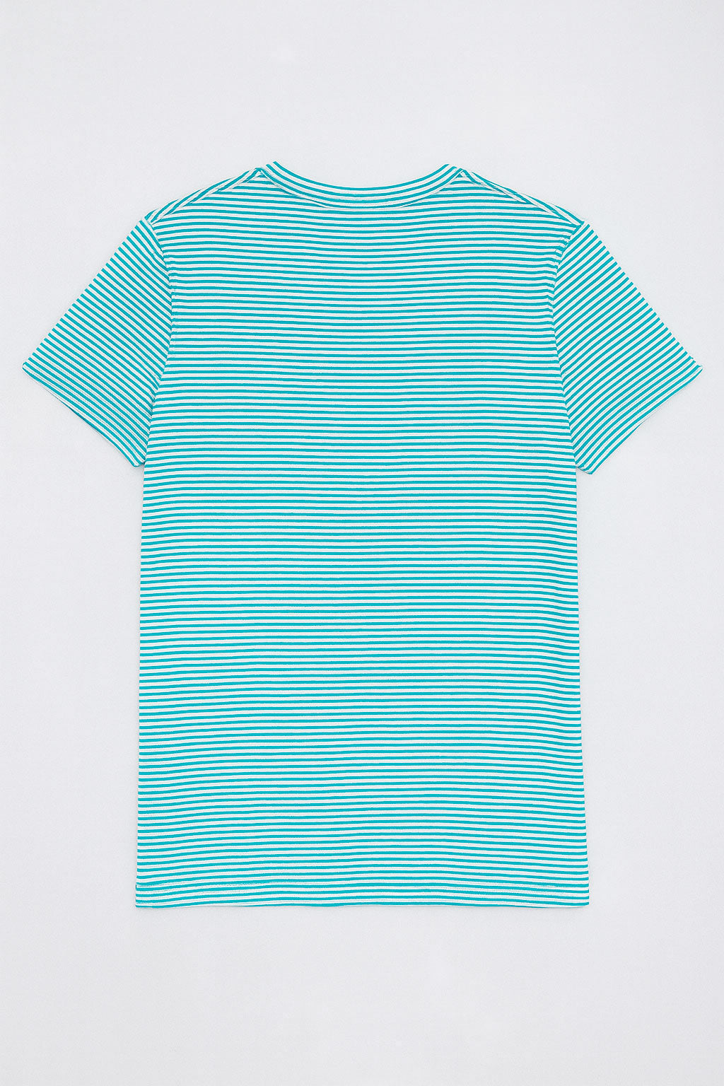 Playeras Para Hombre De Manga Corta Con Estampado De Micro Rayas A41111 Aqua