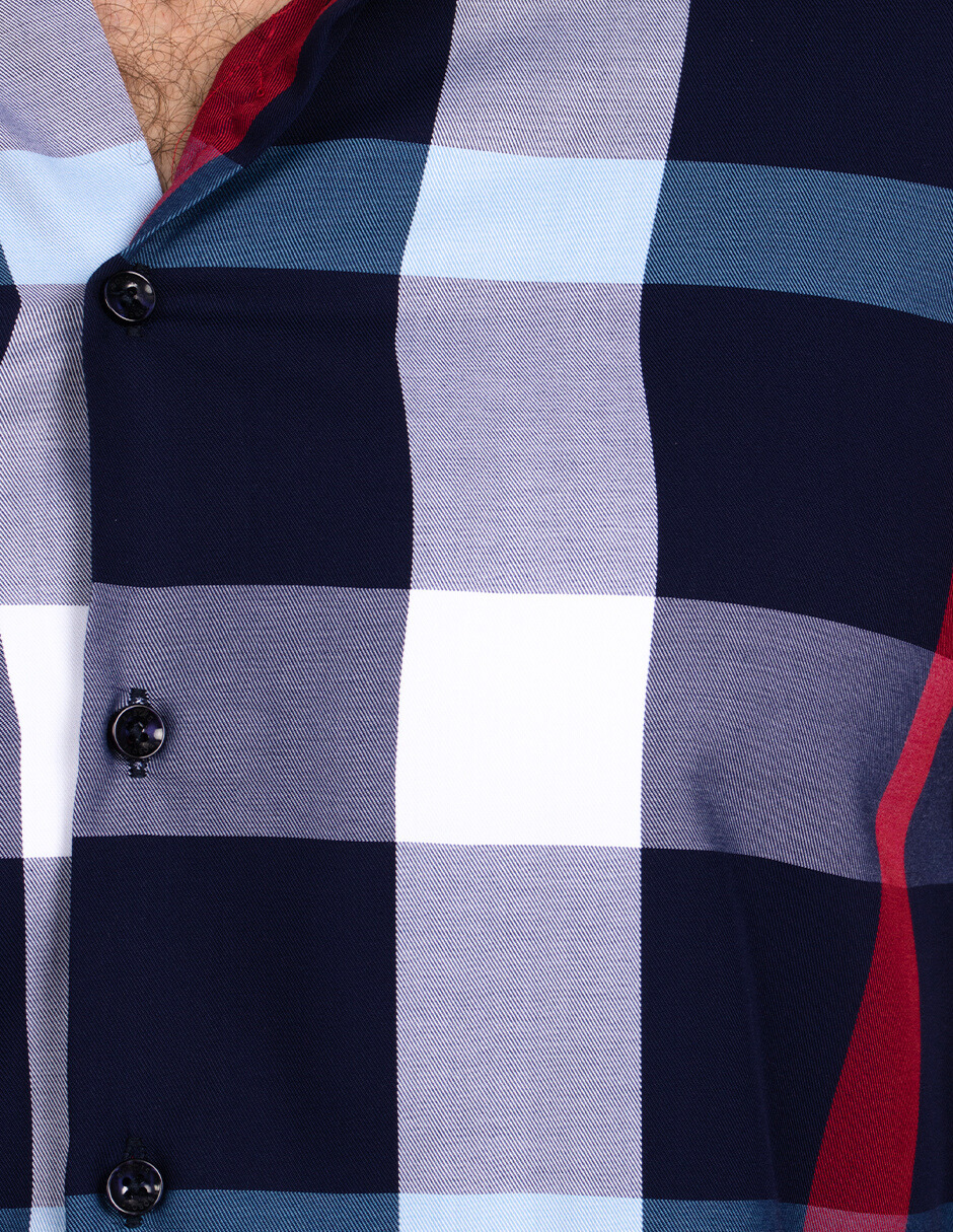 Camisas Para Hombre Bambú Manga Larga B51338 Marino