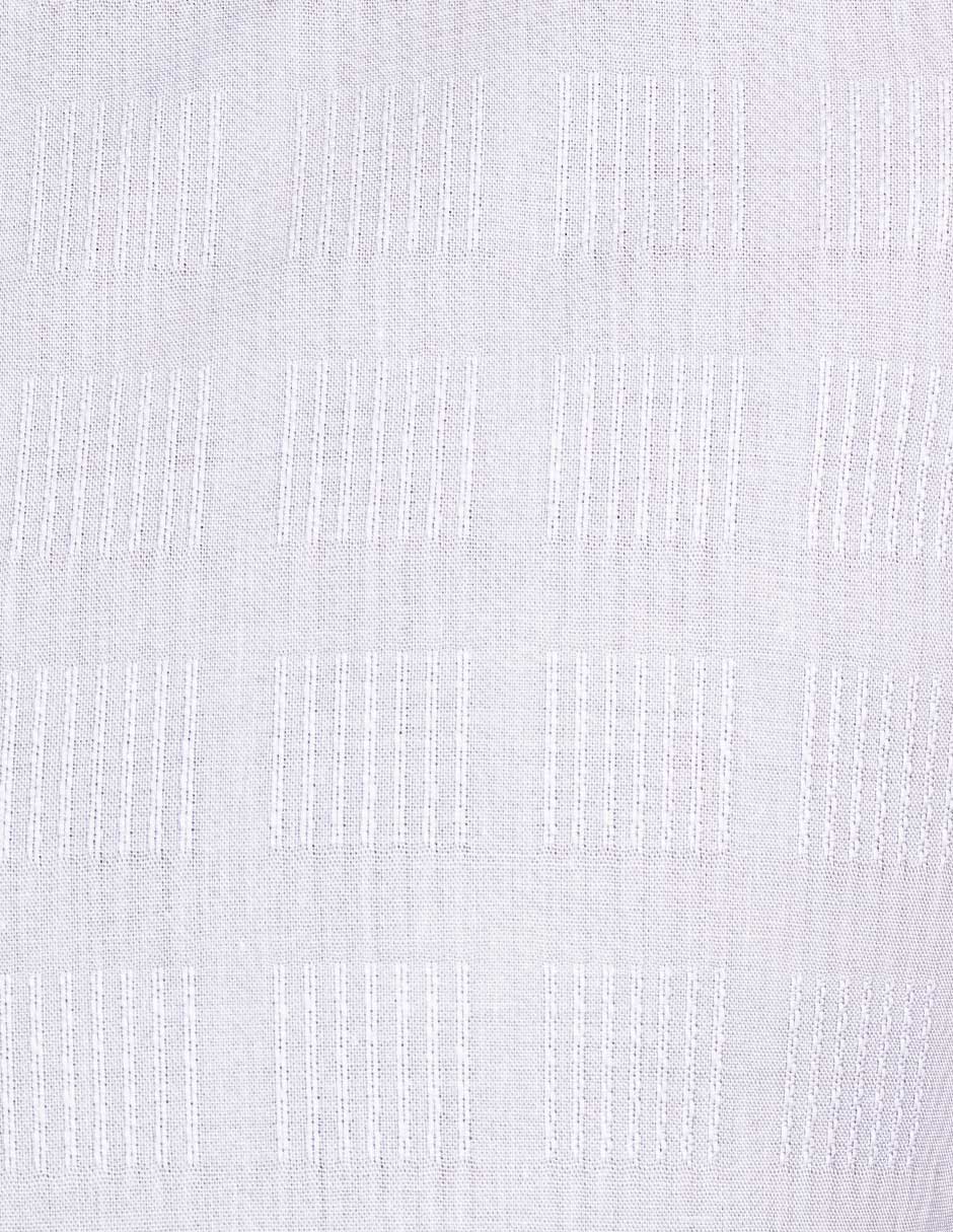 Camisas Para Hombre Jacquard De Manga Corta B51361 Blanco