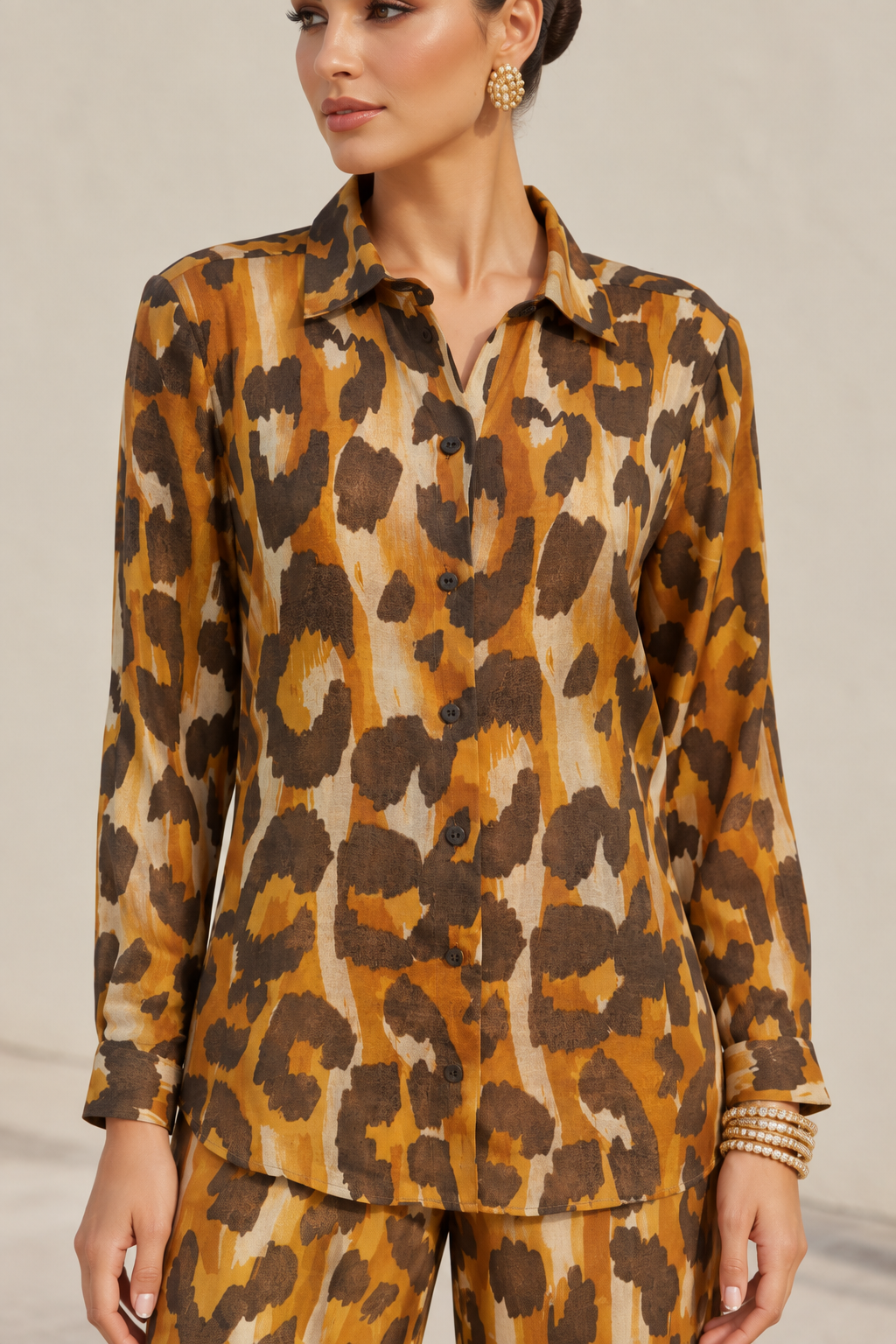 Blusas Para Mujer Manga Larga Con Estampado Animal Print N63118 Unico