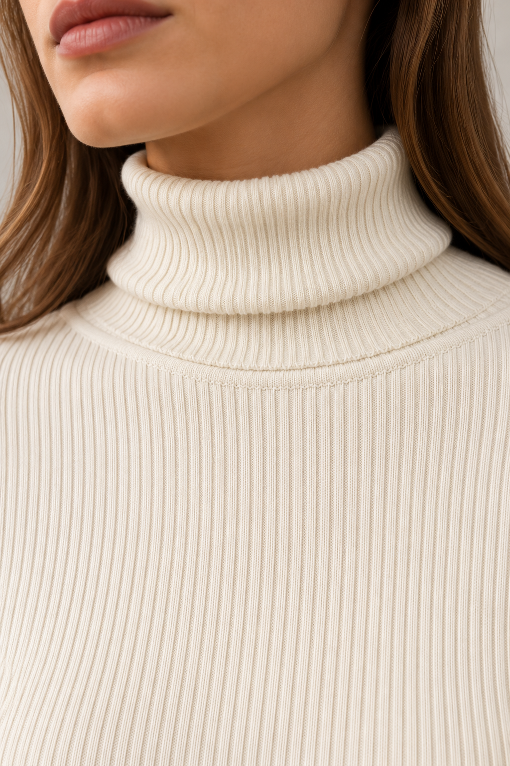 Sueteres Para Mujer Acanalado Cuello De Tortuga O43204 Hueso