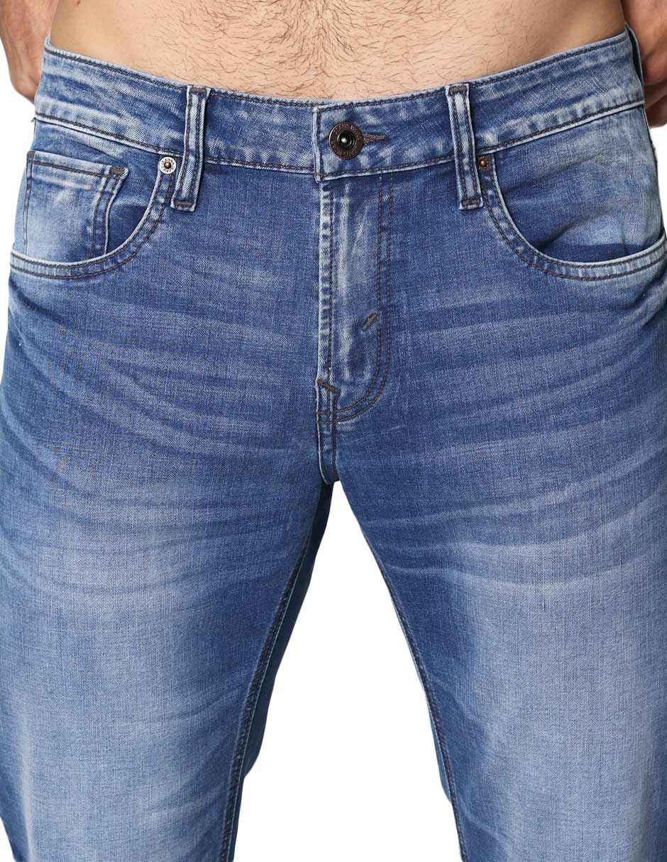 Jeans Para Hombre Mezclilla Slim Fit J41102 Azul