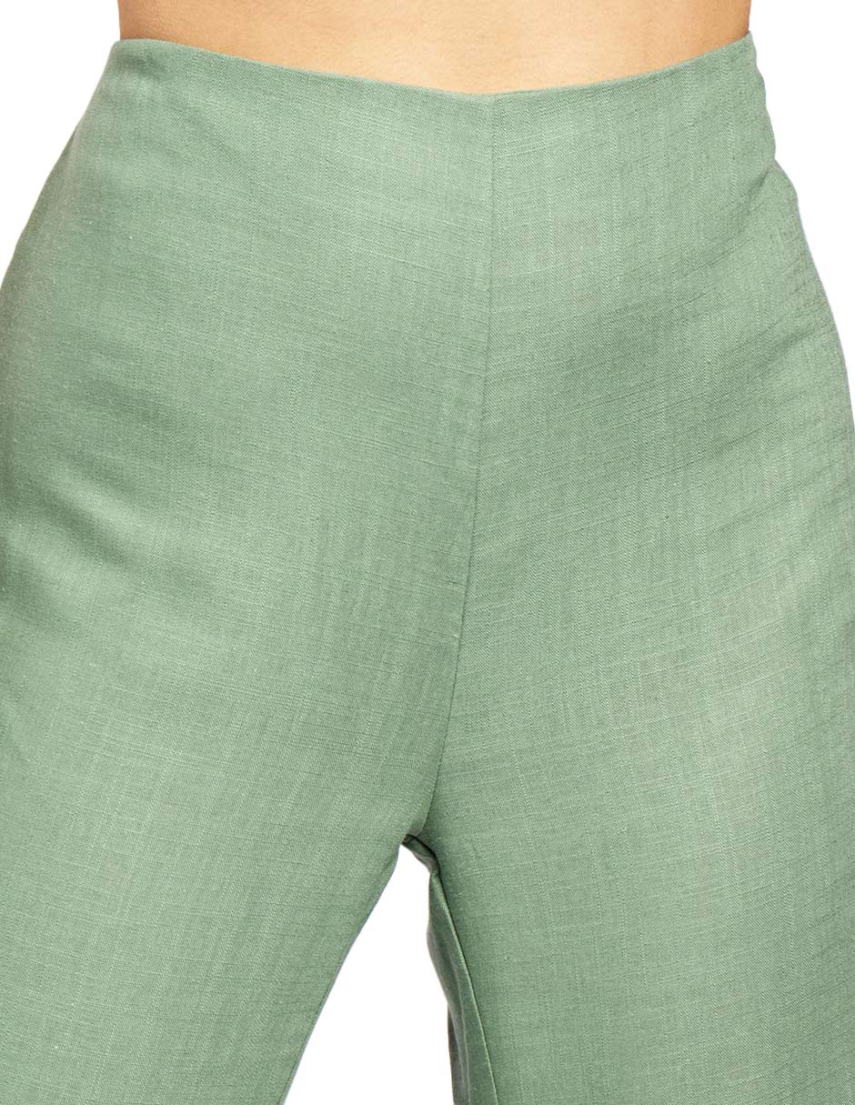 Pantalones Para Mujer Tipo Lino Wide Leg W51116 Sage
