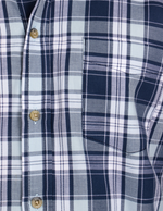 Camisas Para Hombre Manga Larga Cuadros B51124 Azul