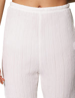 Pantalones Para Mujer Basico Corrugado De Tiro Alto W41142 Hueso