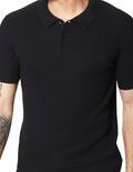 Playeras Polo Para Hombre Tejida Con Textura A41456 Negro