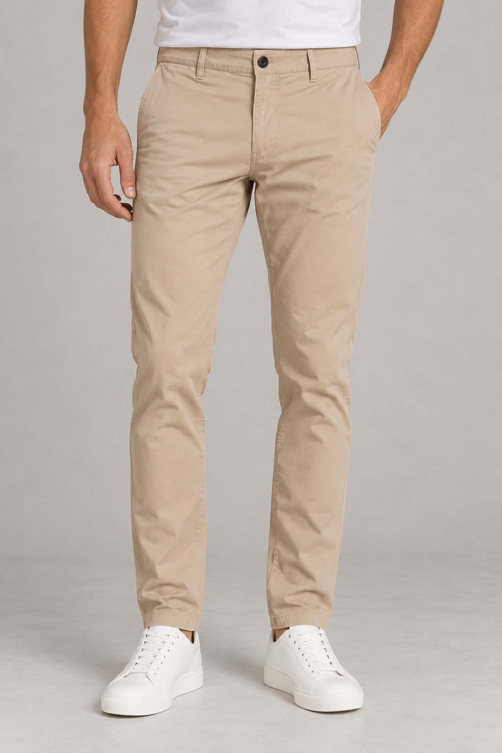 Pantalones Para Hombre Chino Algodón Stretch GWOVEN Kaki