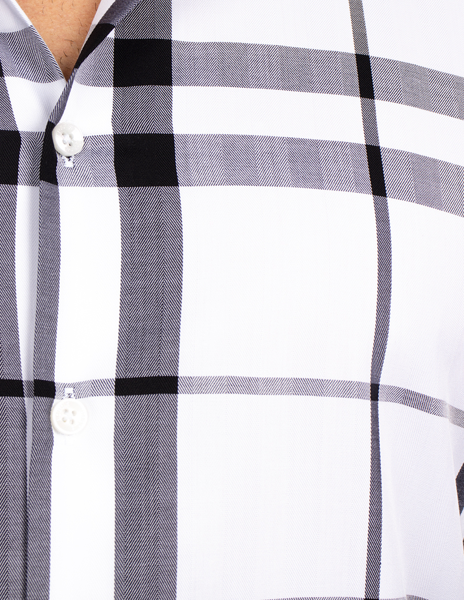 Camisas Para Hombre Bambú Manga Larga B51339 Blanco