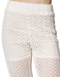 Pantalones Para Mujer Bobois Moda Casuales Calado Con Forro Tipo Short De Tiro Alto W41134 Hueso