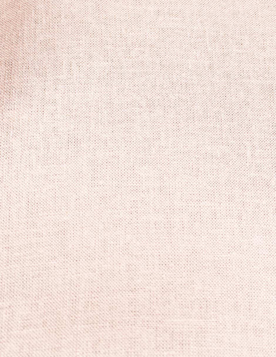 Camisas Para Hombre Estilo Lino Liso B51372 Rosa Palo