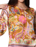 Blusas Para Mujer Bobois Moda Casuales Manga Larga Off Shoulders Estampado Floral N31115 Unico