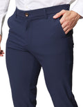 Pantalones Para Hombre Bobois Moda Casuales De Vestir Flex Slim GPFLEX Marino