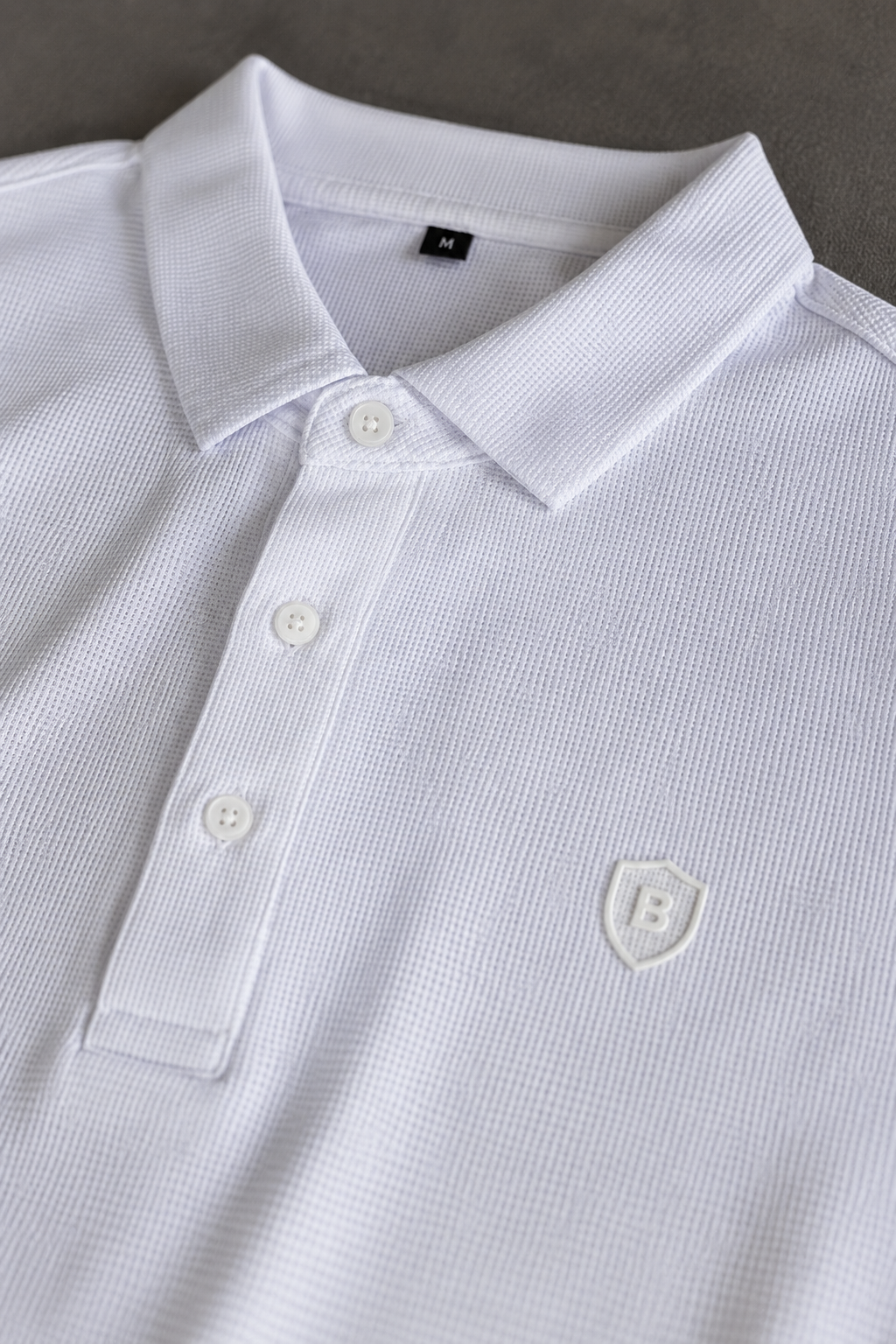 Playeras Polo Para Hombre Spandex Con Textura A55402 Blanco