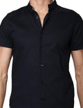Camisas Para Hombre Bobois Moda Casuales Manga Corta Cuello Mao B31353 Marino