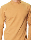 Sueteres Para Hombre Liso Cuello Alto E45302 Camel