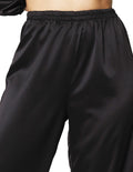 Pantalones Para Mujer Satinado Acampanado Wide Leg W43118 Negro