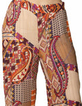 Pantalones Para Mujer Bobois Moda Casuales Amplio Pierna Ancha Estampado W33111 Unico