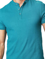 Playeras Polo Para Hombre Lisa De Manga Corta Cuello Mao APCMAO Esmeralda
