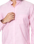 Camisas Para Hombre Bobois Moda Casuales De Manga Larga Con Estampado De Micro Rayas Cuello Mao Regular Fit B41313 Rojo