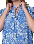 Blusas Para Mujer Bobois Moda Casuales Cuello Mao Estampada Floral Manga Corta N31133 Unico