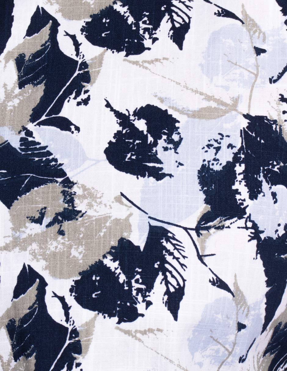 Camisas Para Hombre Estampada Tipo Lino B51328 Marino