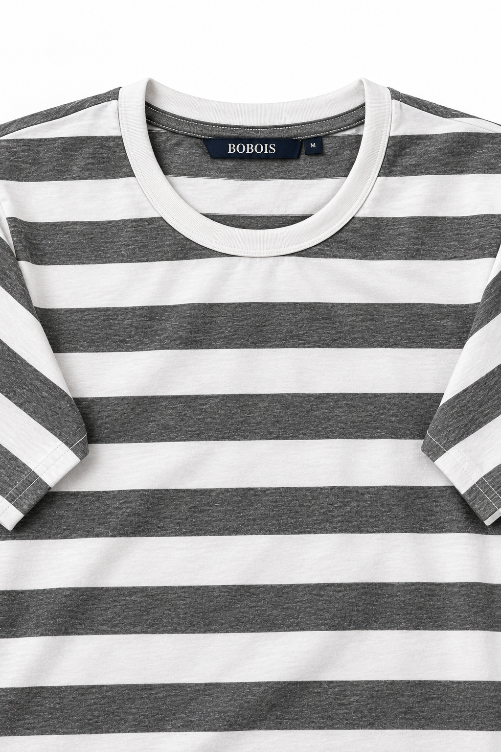 Playeras Para Hombre De Manga Corta Con Estampado De Rayas A41112 Gris