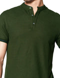 Playeras Polo Para Hombre Cuello Mao A45401 Militar