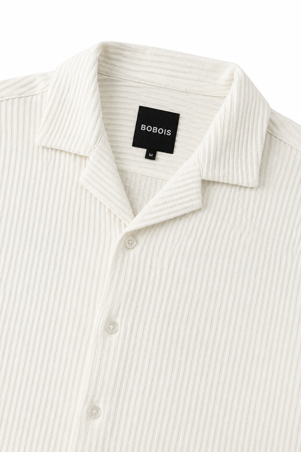 Camisas Para Hombre Manga Corta Tejido Tableado B65453 Hueso