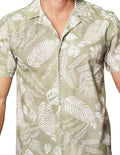Camisas Para Hombre Bobois Moda Casuales De Manga Corta Con Estampado Relaxed Fit B41562 Eucalipto