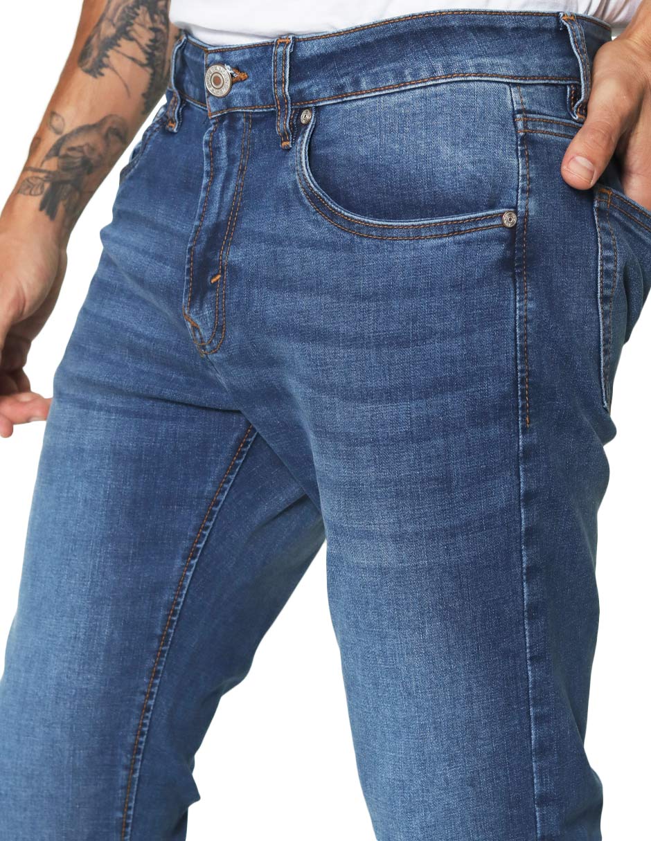 Jeans Para Hombre Mezclilla Slim Fit JSLIM Double Stone
