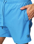 Trajes De Baño Para Hombre Bobois Moda Casuales Bañador Liso Con Logo G41450 Azul