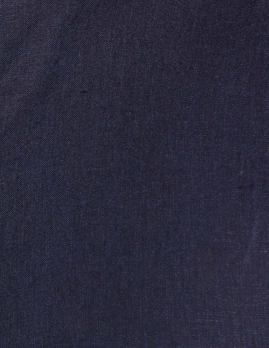 Camisas Para Hombre Lino Cuello Mao B51373 Marino
