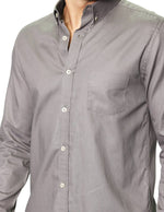 Camisas Para Hombre Manga Larga Con Textura B45200 Gris