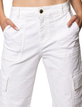 Jeans Para Mujer Bobois Moda Casuales Pantalones Tipo Cargo V41101 Blanco