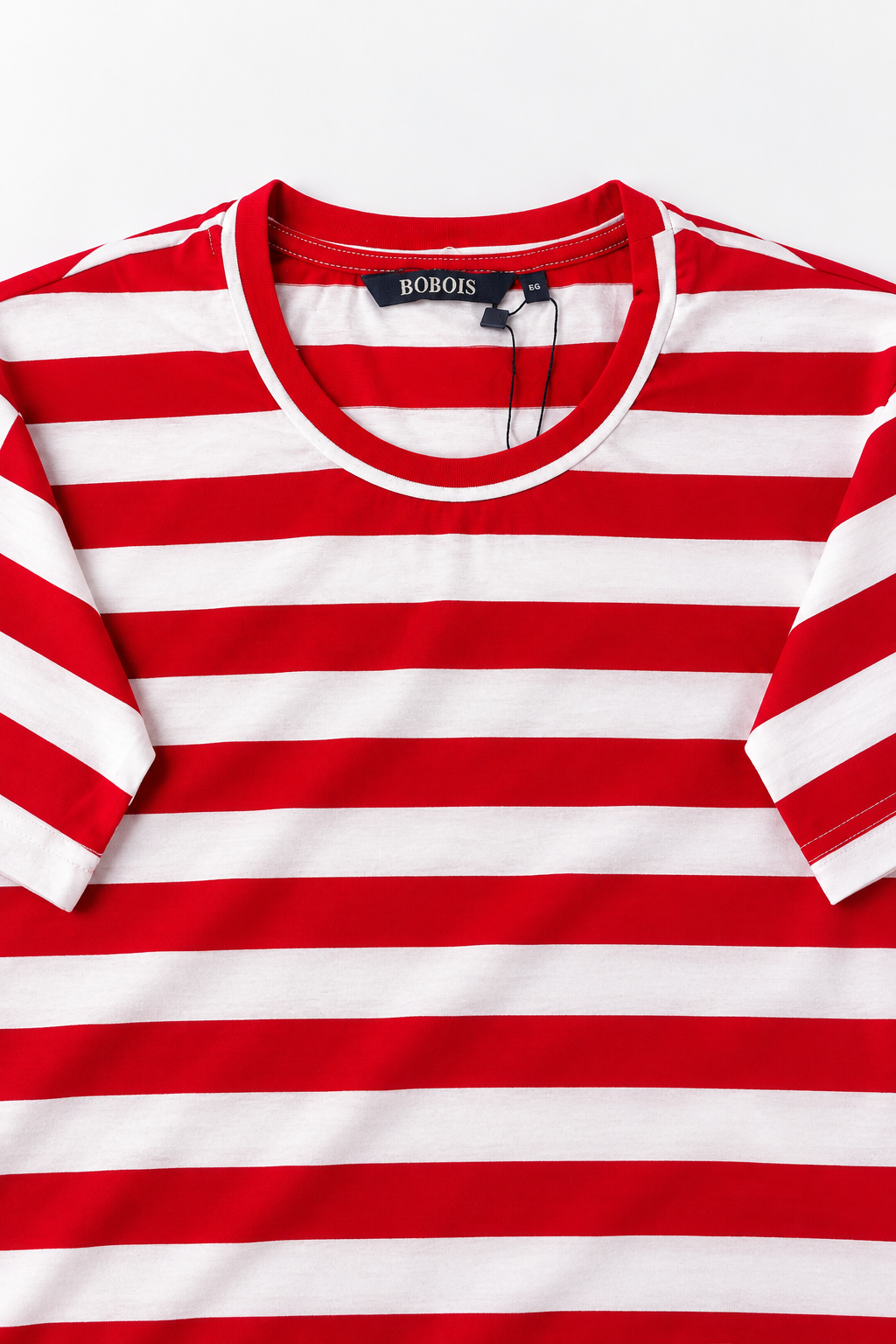 Playeras Para Hombre De Manga Corta Con Estampado De Rayas A41112 Rojo