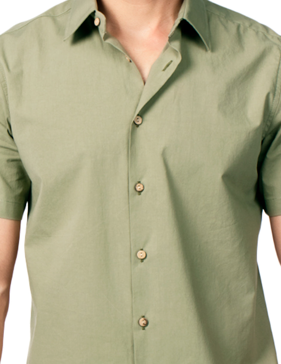 Camisas Para Hombre Regular Fit Recta B51352 Olivo