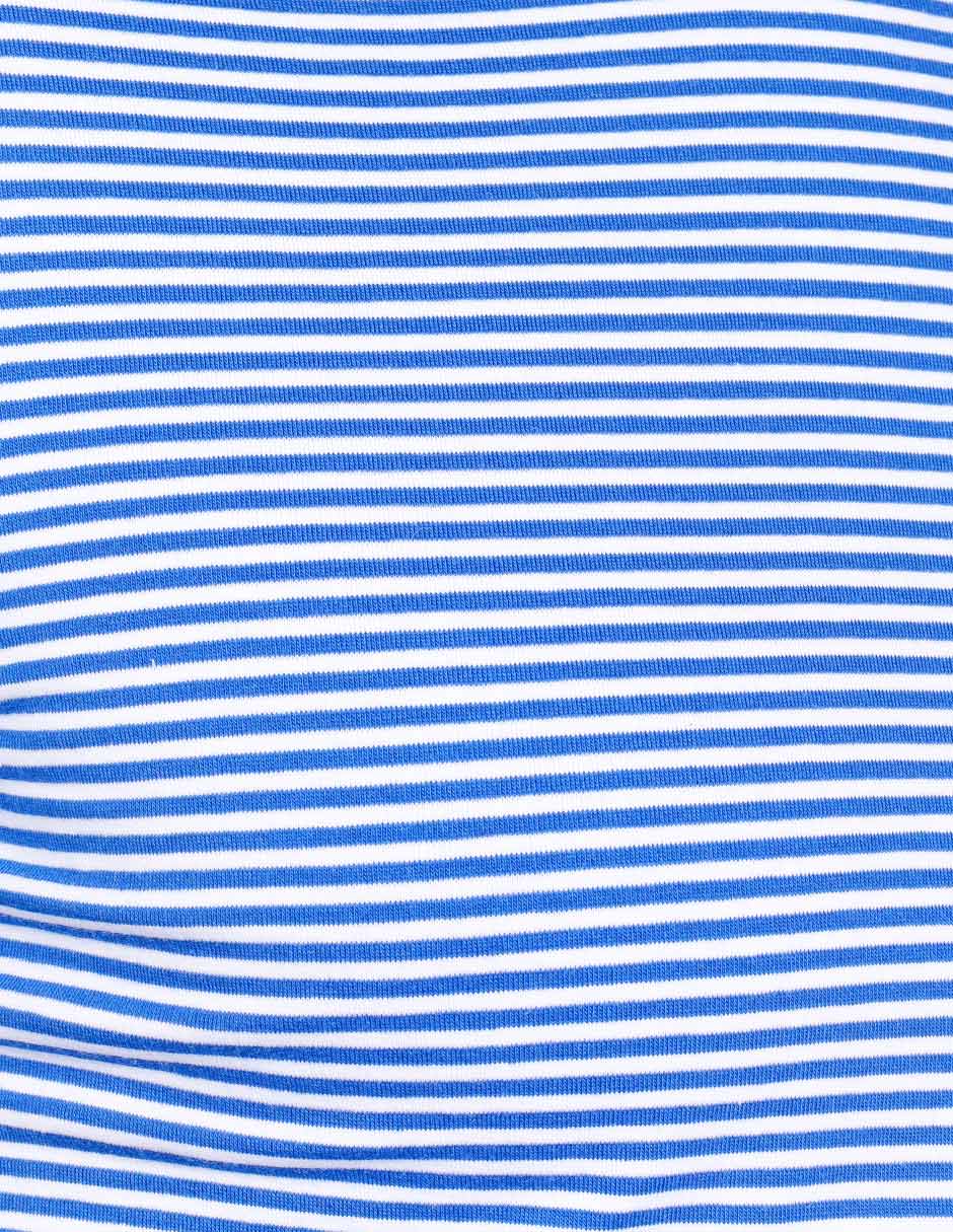 Playeras Para Hombre De Manga Corta Con Estampado De Micro Rayas A41111 Azul