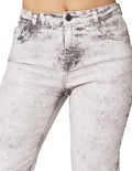 Jeans Para Mujer Bobois Moda Casuales Pantalones De Mezclilla Cortos Semi Acampanados De Tiro Alto V41105 Gris