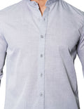 Camisas Para Hombre Bobois Moda Casuales De Manga Larga Cuello Mao De Algodon Ligero Regular Fit B41312 Marino