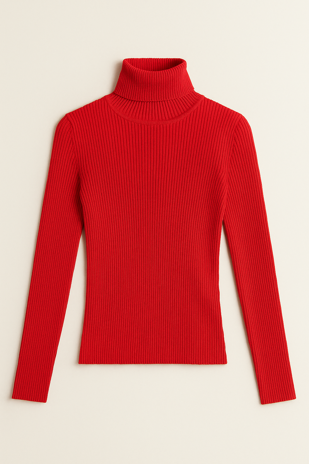 Sueteres Para Mujer Acanalado Cuello De Tortuga O43204 Rojo